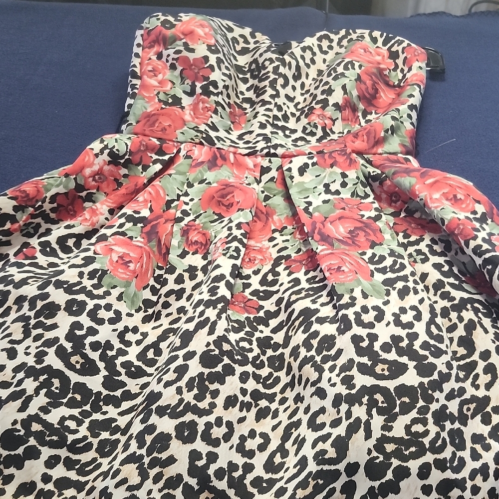 Teeze Me Floral and Leopard Mini Dress